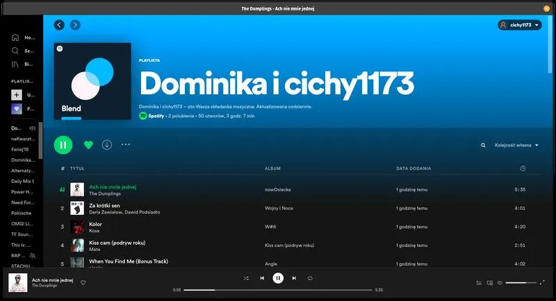 Wspólna playlista na Spotify